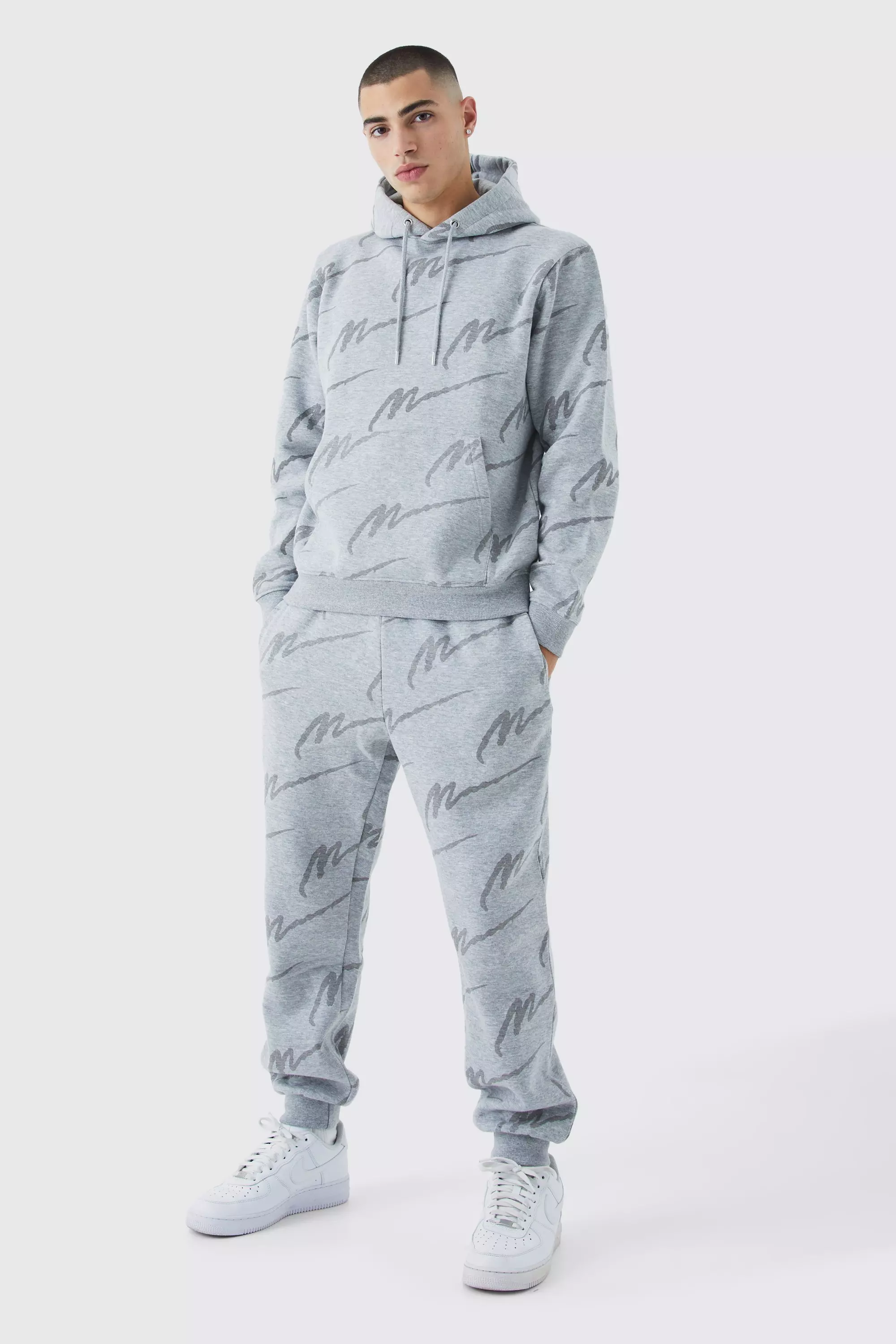 Boohooman all over print tracksuit sales